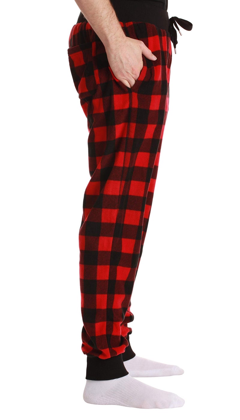 #followme Men's Microfleece Jogger Pajama Pant 45912-10195-RED-S - Image 2